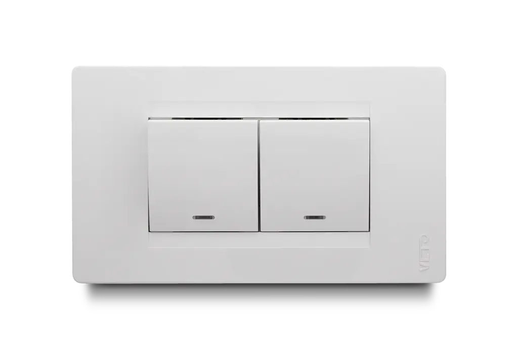 Interruptor Doble Premium Balancin Ancho Blanco