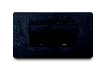 Interruptor Doble Balancin Ancho Negro Premium