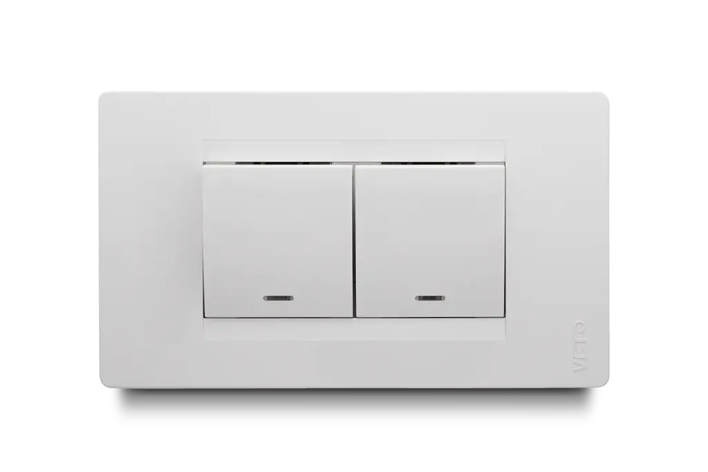 Conmutador Doble Premium Balancin Ancho Blanco