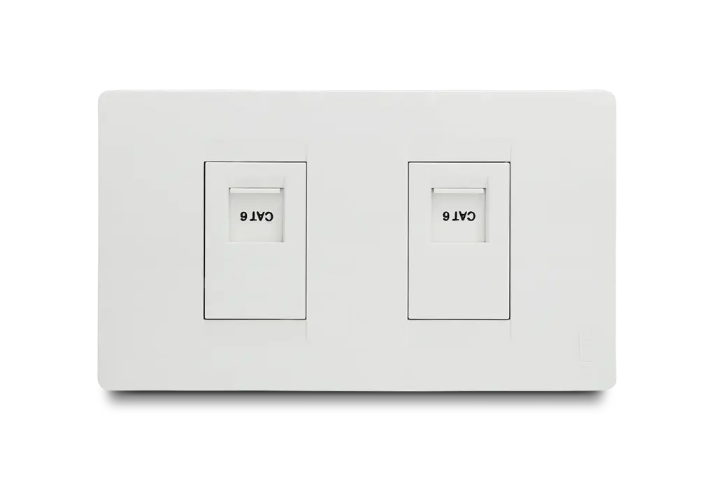 Toma Datos Doble Rj45 Cat6 Blanco Veto Premium