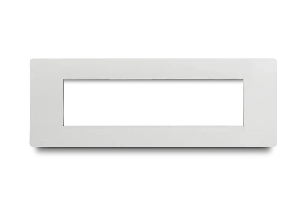 Placa 6H Blanco Con Bastidor Y Cajetin Plastico Premium