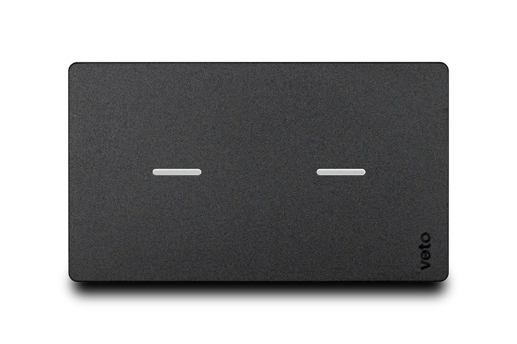 Interruptor Inteligente Doble Wifi Negro Veto Premium