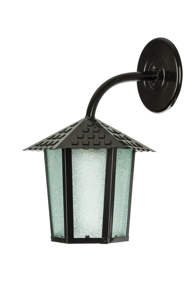 Farol Pared 1L E27 Hex. Negro (190x200)Mm