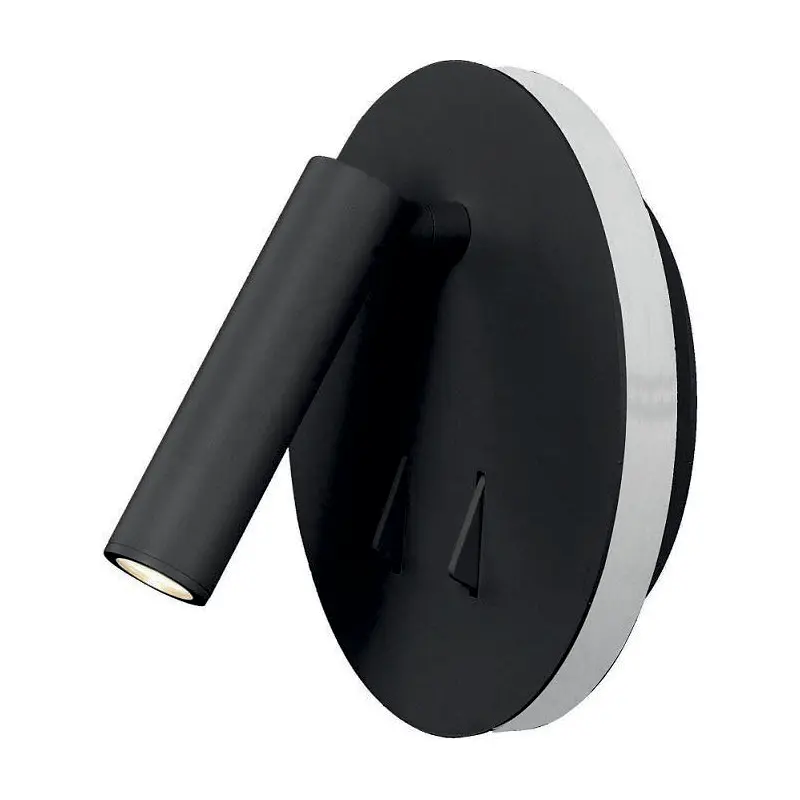 Lamp. Pared Led 2L Moderna Base Redonda C/Doble Int. D=14Cm 3W 3K Negro