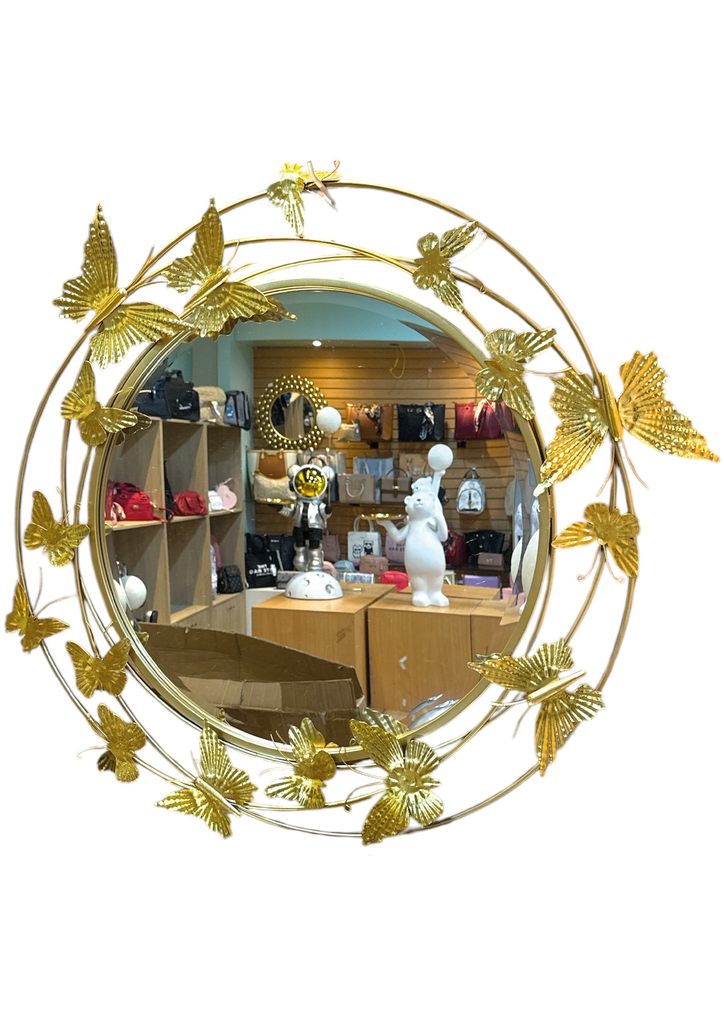 Espejo Decorativo de Mariposas Dorado - 78X78CM