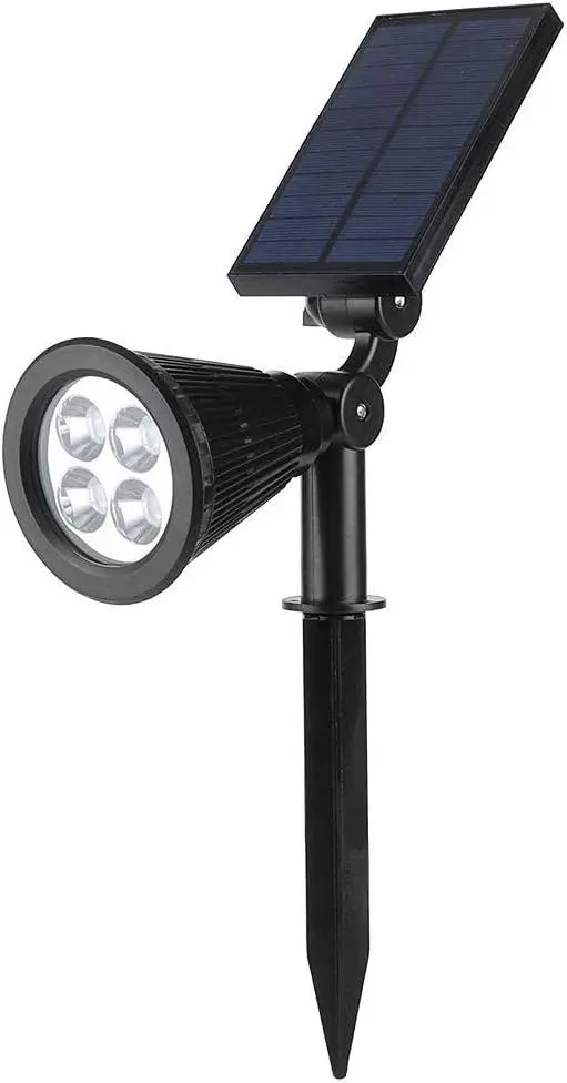 Estaca Solar Led Plastico 1.2w 5k Ip65 Negro