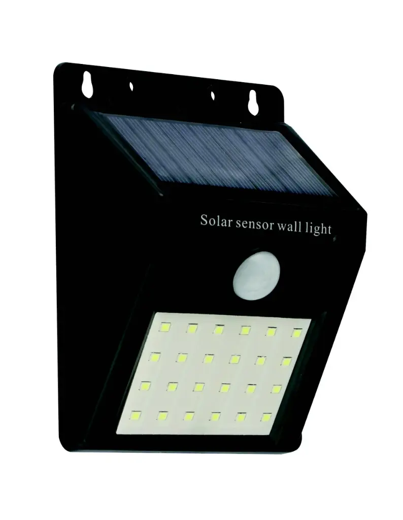 Aplique Pared Solar Led Negro 0.6W 6K Ip65