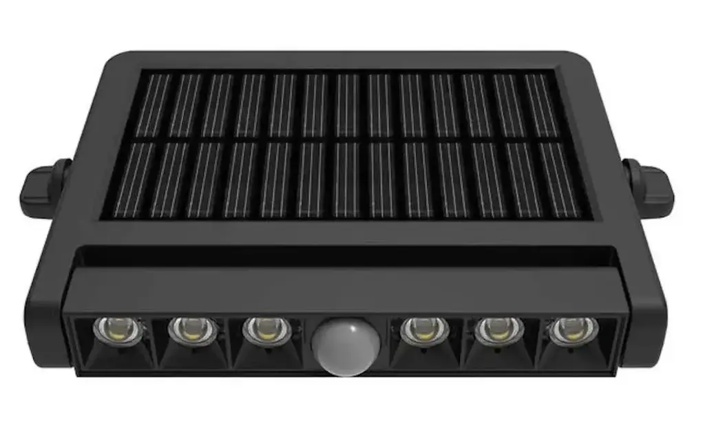 Aplique Pared Solar led 6L Rectan. C/Sensor Mov. 3k (160x130x284)mm IP65