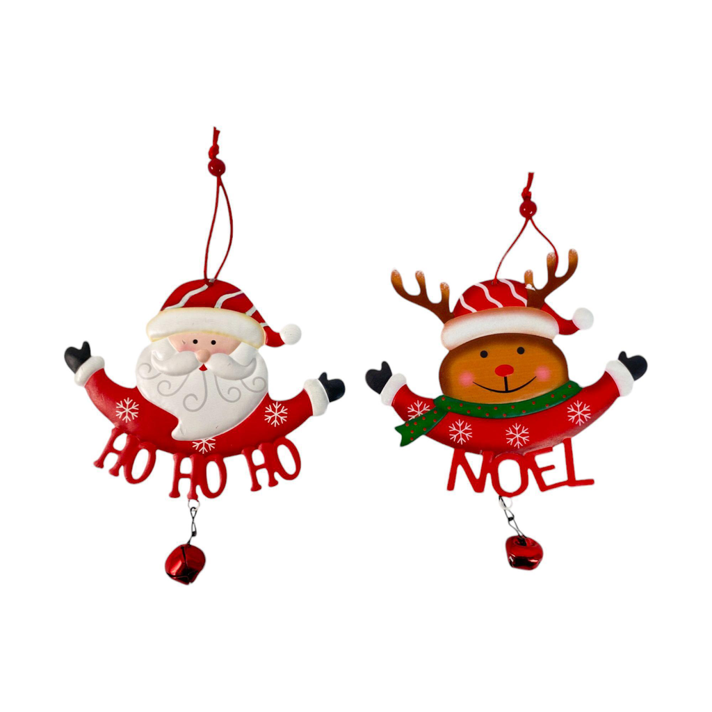 SANTA RENO COLGANTE SURTIDO - MEDIDAS: 17.5X2.5X14.2CM