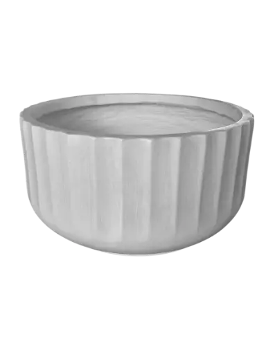 [155154] Maceta Fibra Barro Redonda Grande (38x38x19)cm Blanco