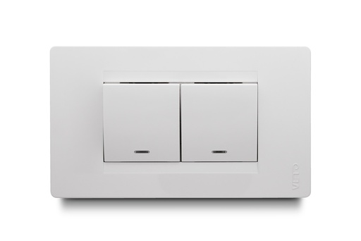 Interruptor Doble Balancín Ancho Veto Premium