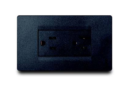 [PRE30395] Tomacorriente Doble Amer 2P+E Negro Premium