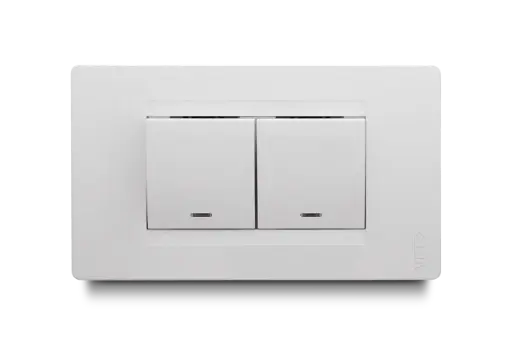 [PRE29085] Interruptor Doble Premium Balancin Ancho Blanco