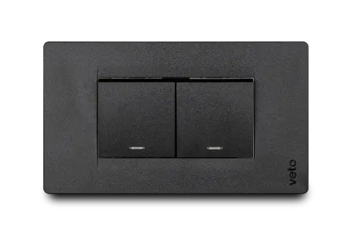 [PRE30302] Toma Mixto Interruptor+Conmutador Negro Veto Premium