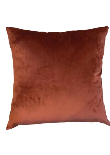 [7862114215694] Cojín Terciopelo Llano Terracota- 45X45