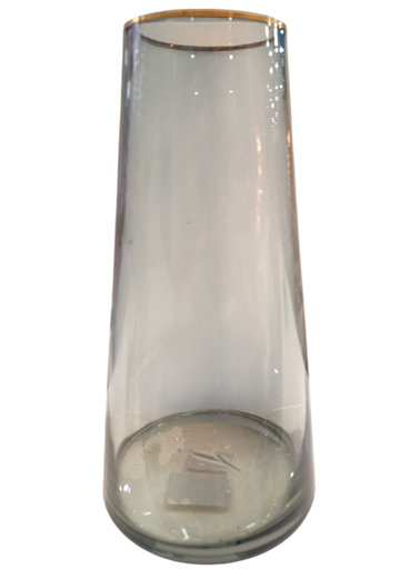 [InHome5714] Florero De Vidrio Con Filo Dorado