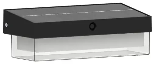 [035018] Aplique Pared Solar Led T/Farol Rectan. C/Sensor Mov. 3k 1000lm (121x96x264)mm IP65