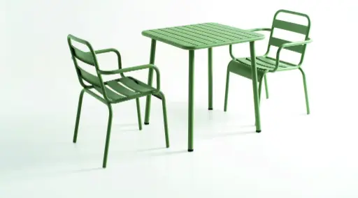 [do_msv] Mesa y Sillas Verdes para Jardínes