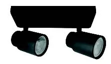 [032128] Spot Gu10 2L Movil Con Base Negro Moderno