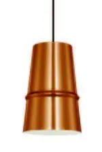 [200301] Lamp. Colg. 1L E27 T/Campana Alum. Cobre+Blanco (D200xH300)mm