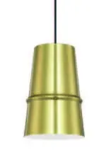[200300] Lamp. Colg. 1L E27 T/Campana Alum. Dorado+Blanco (D200xH300)mm