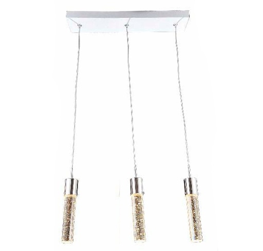 [191057] Lamp. Colg. Cilindro Cristal 3L Gu10 B/Recta 550Mm